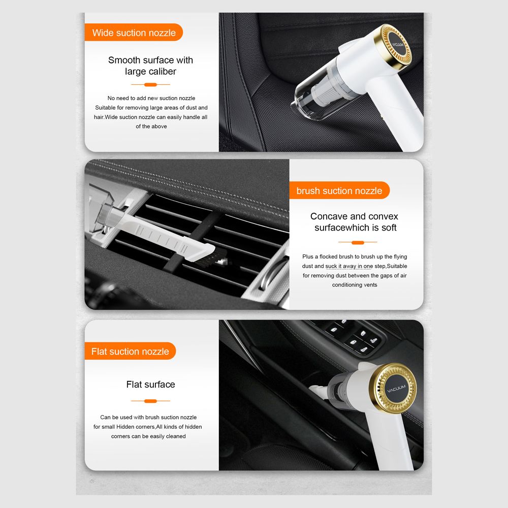 Car Wireless Vacuum Cleaner 120W High Power Cordless Home