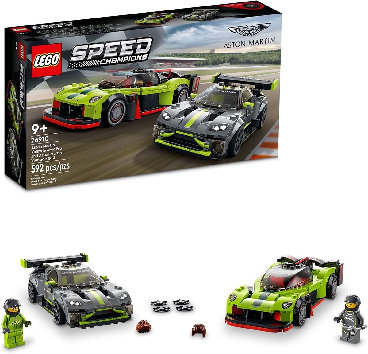 Speed Champions Aston Martin Valkyrie AMR Pro And Aston Martin Vantage GT3 76910 (592 Pieces)
