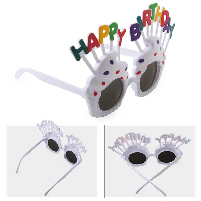 Happy Birthday Glasses Plastic Frames For  Children White