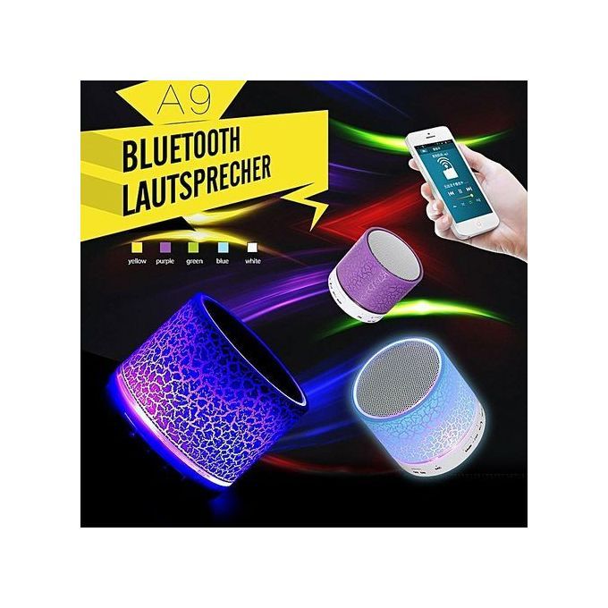 A9 Wireless Bluetooth Speaker Portable LED Mini Hands Free TF USB Subwoofer Music Sound Player For Car Phone Iphone PC(Green) HT-S