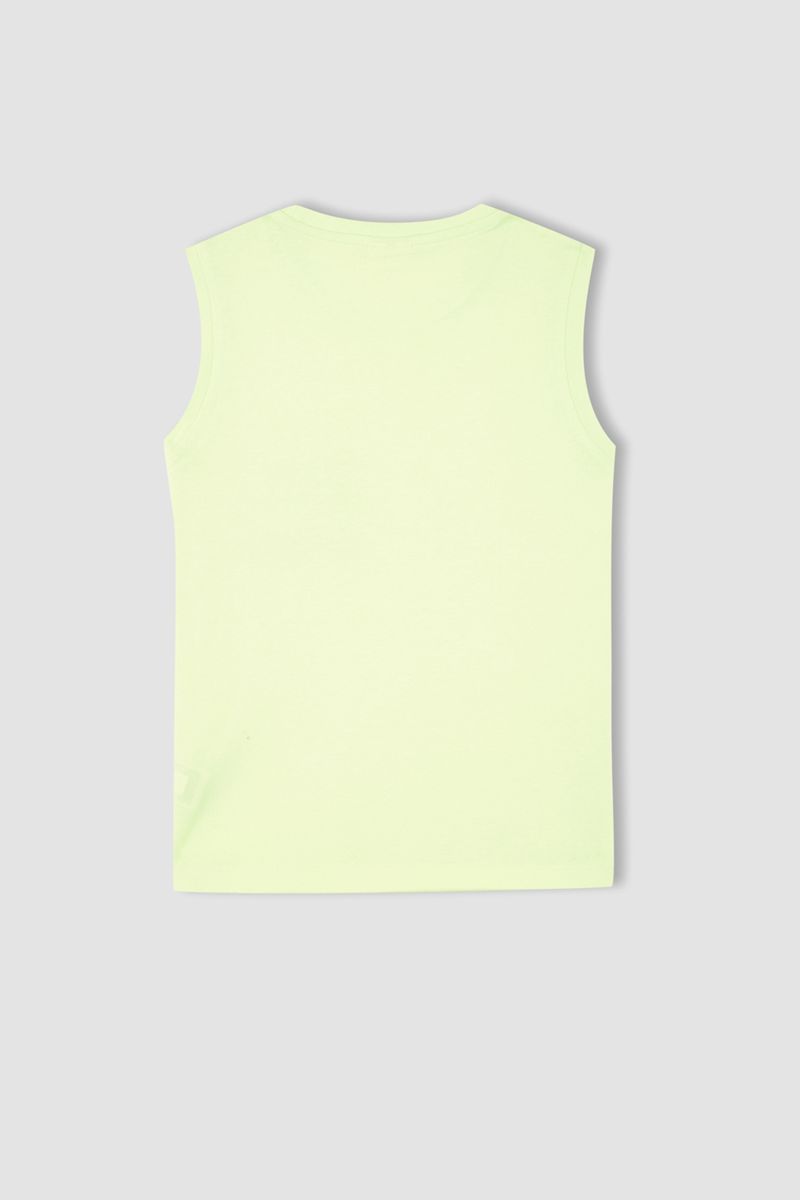 Boy Regular Fit Crew Neck Sleeveless Knitted Athlete - Green