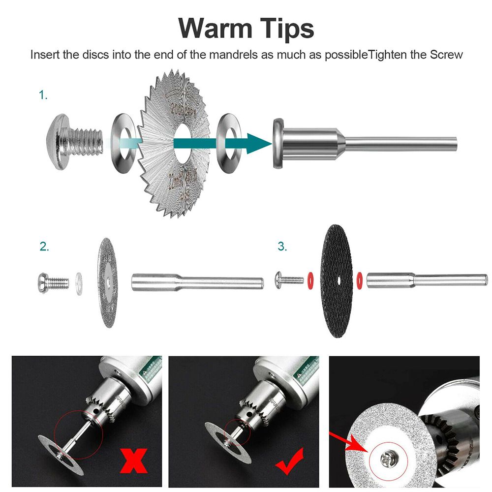60Pcs Diamond Cutting Wheels Set For Rotary Tool Die Grinder