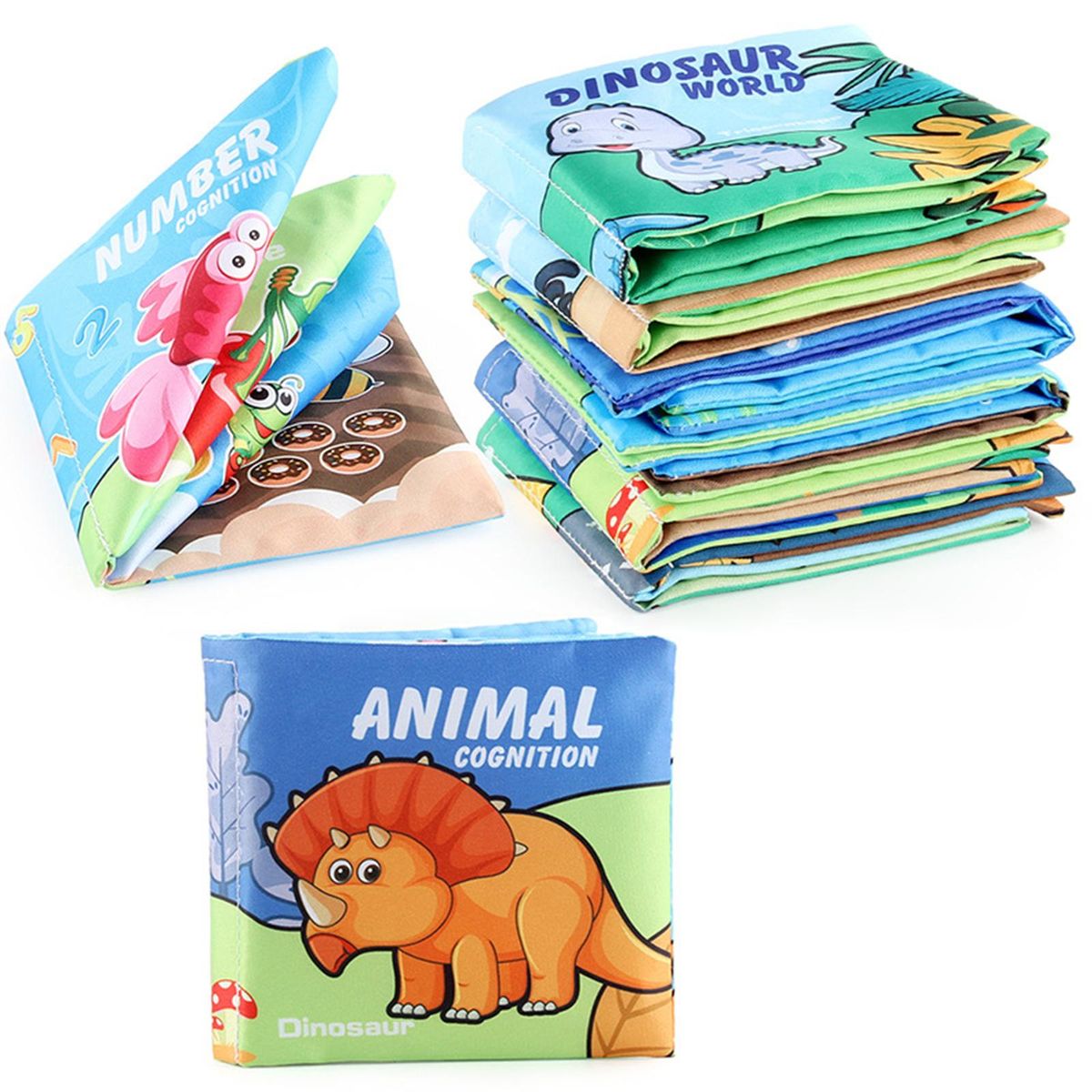6x Soft Baby Cloth Book Brain Development Crinkle Book For