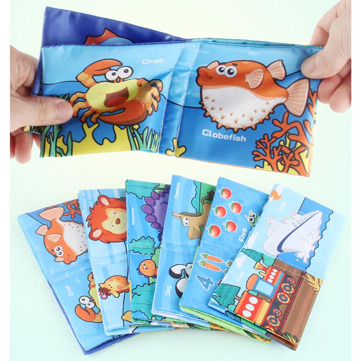 6x Soft Baby Cloth Book Brain Development Crinkle Book For