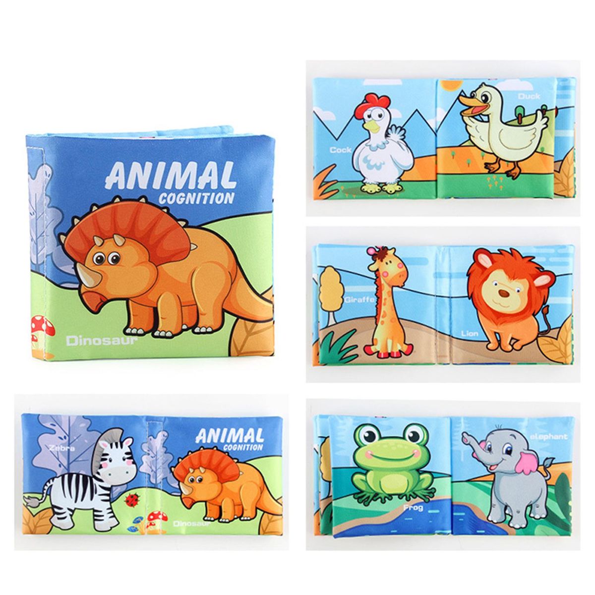 6x Soft Baby Cloth Book Brain Development Crinkle Book For