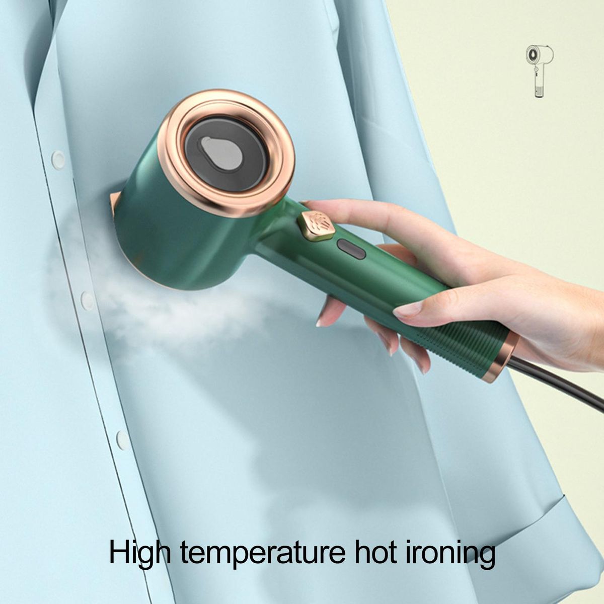 Travel Steamer Compact Handheld Garment Steamer Fast Heating Wrinkle Green