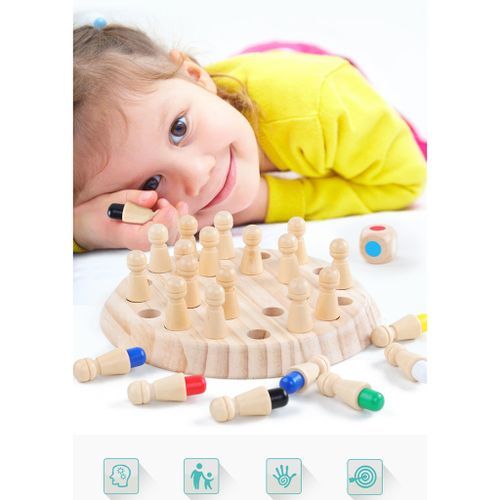 Kids Wooden Memory Match Stick Chess Game Educational Toys Brain