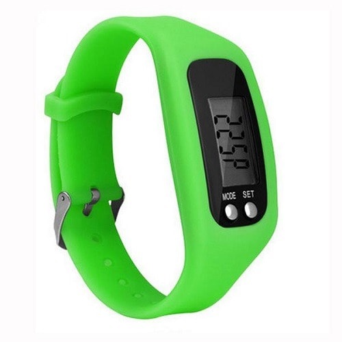 Digital LCD Pedometer Watch - Green