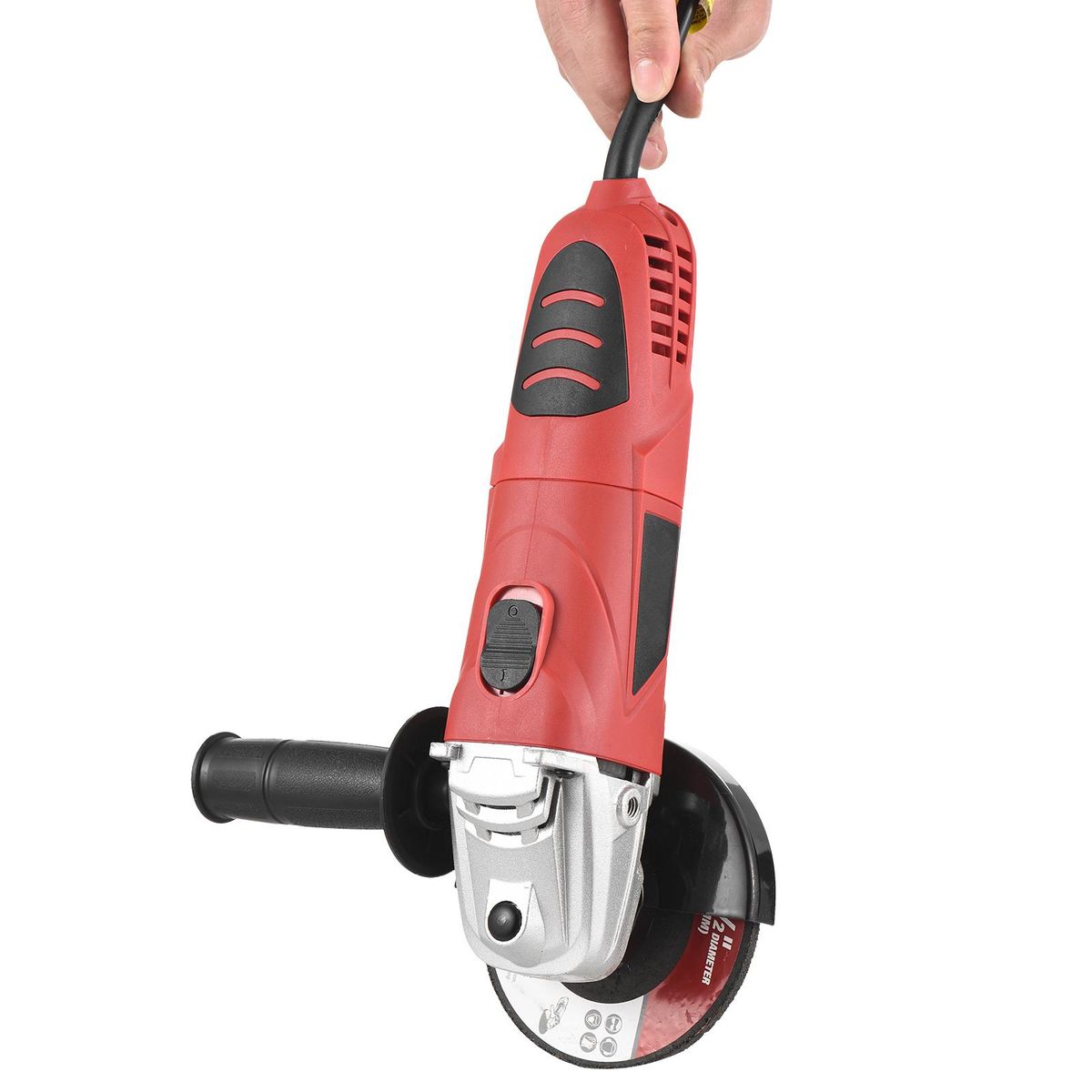 Angle Grinder, 6-Amp 720W 4-1/2” / 5'' Electric Grinder Power Tools with Grinding Wheels, Cutting Wheels, Flap Disc and Auxiliary Handle for Cutting, Grinding, Polishing and Rust Removal - Red UK