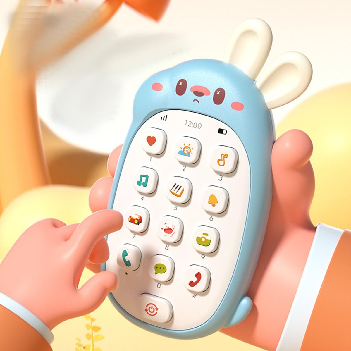 Teething Toy Phone For Babies 6-12-18 Months Portable Blue