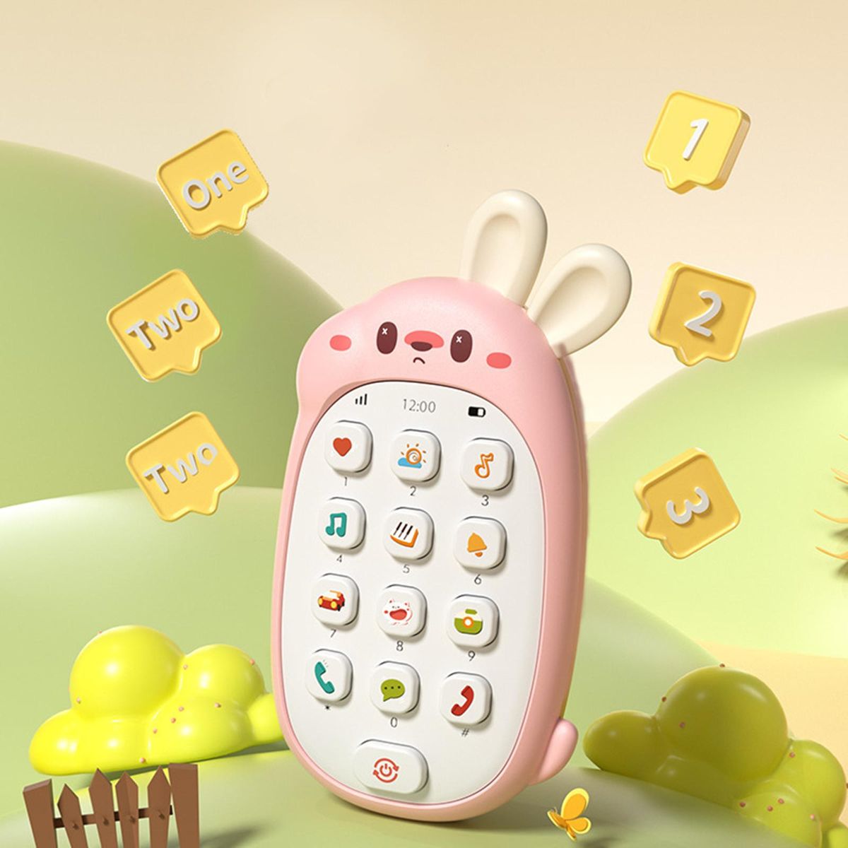 Teething Toy Phone For Babies 6-12-18 Months Portable Blue