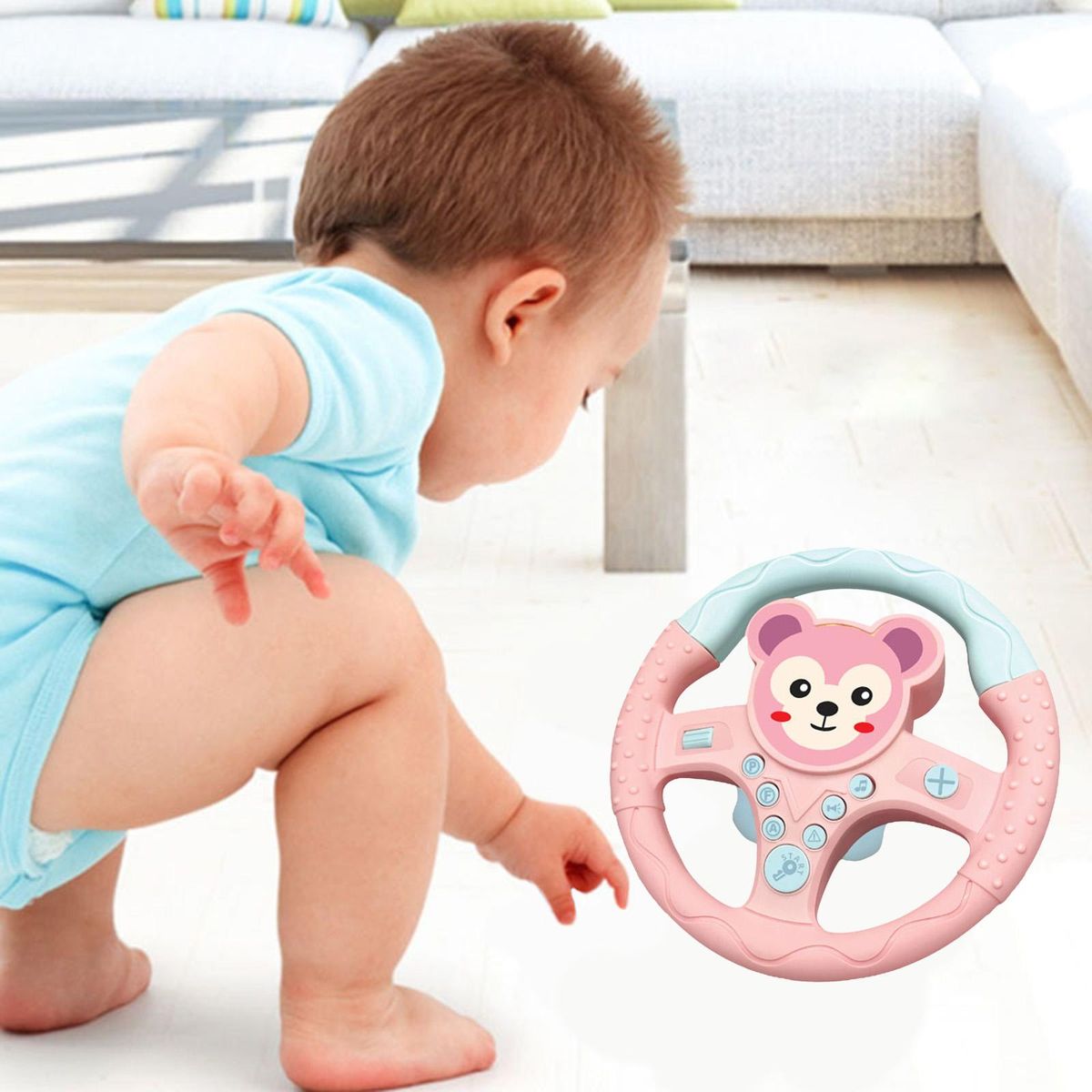 2pcs Steering Wheel  Toy With  Effects