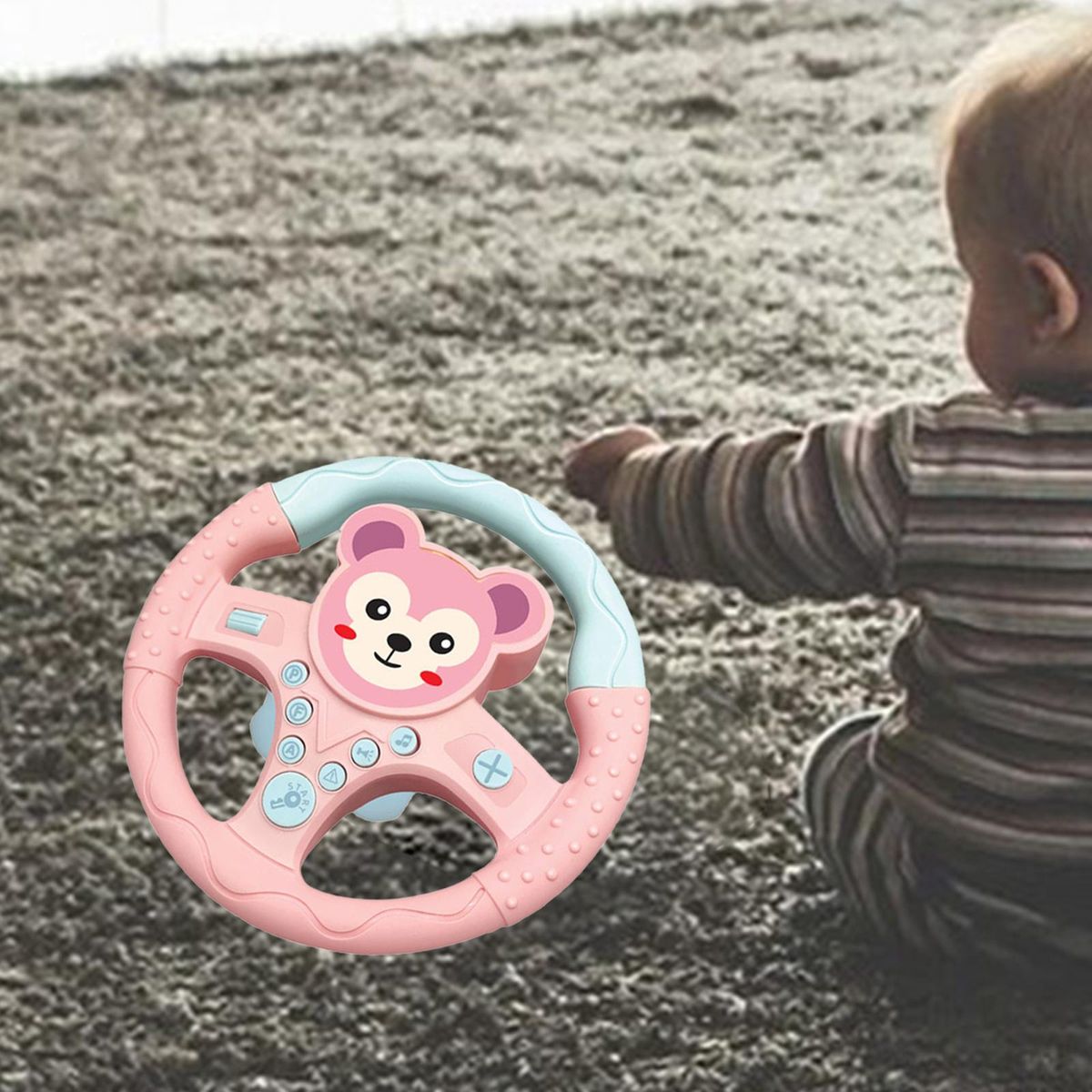 2pcs Steering Wheel  Toy With  Effects