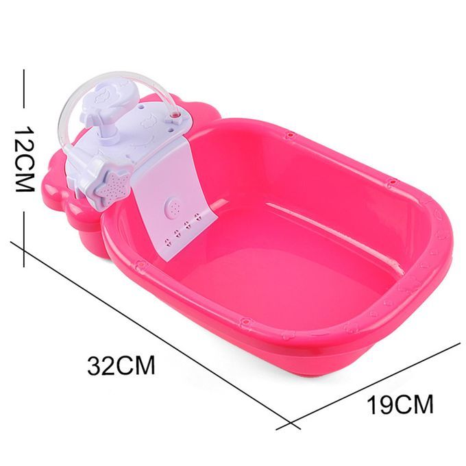 Doll Bath Play Tub With Shower Pretend Play Infant Baby Only Bathtub