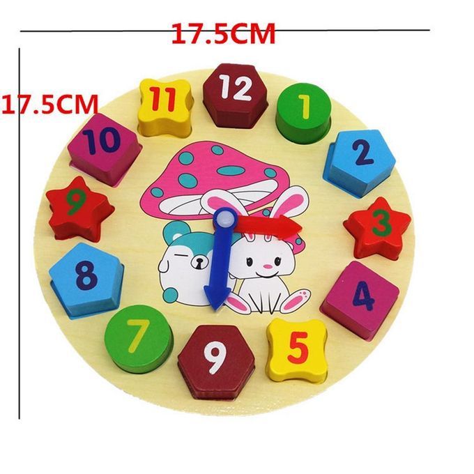 Montessori Educational Learning Shape Sorting Clock Wooden Toys For