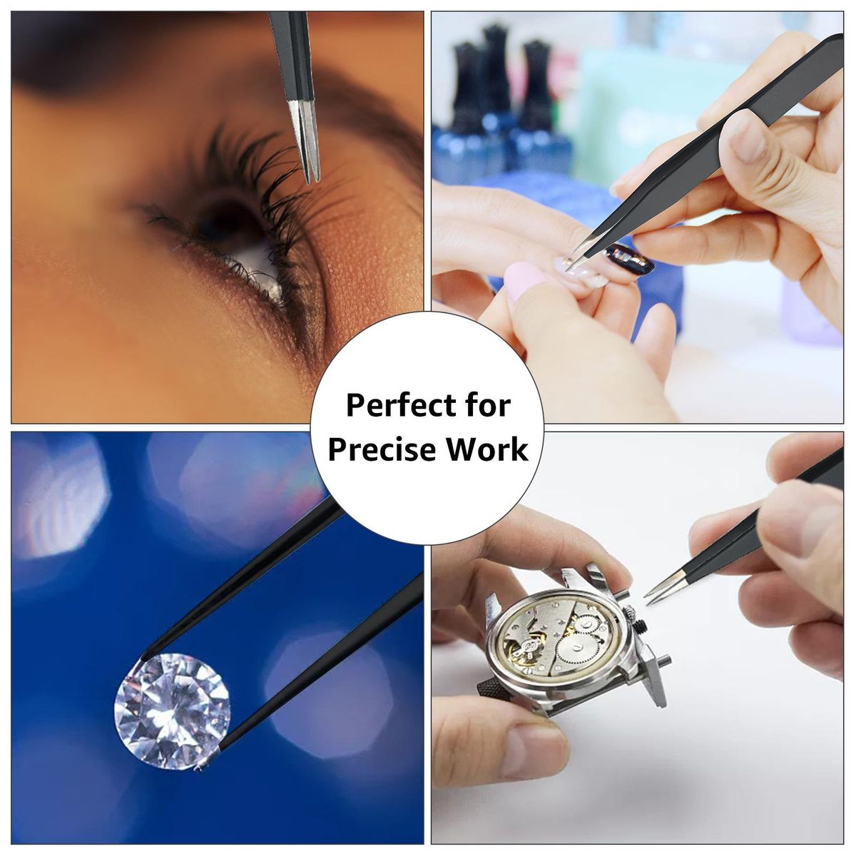 Stainless Steel Tweezers Eyelash Extension Tweezers Set Set of 2 Lash Extension Tweezers Eye Makeup Tools