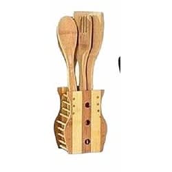 Master Chef Knife Set + Wooden Kitchen Utensils Set and Potato Peeler
