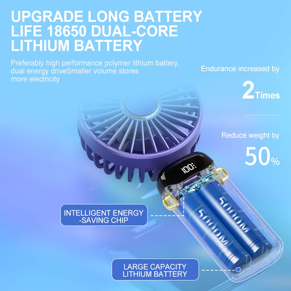 Mini Portable Fan Handheld Fan Rechargeable Small Desk Fan 5