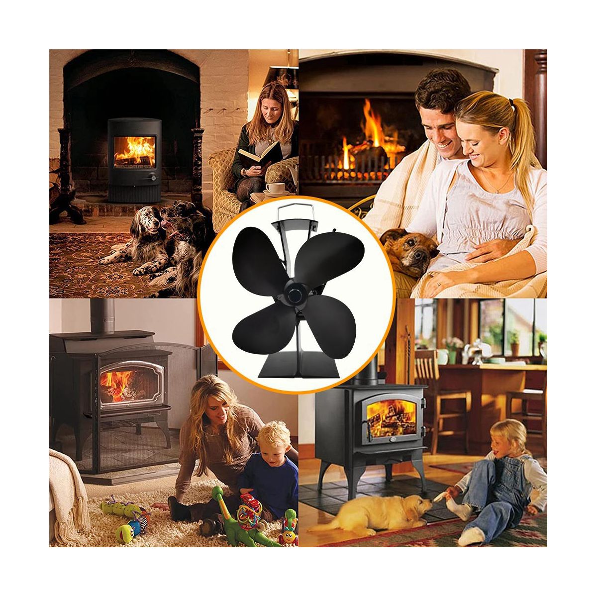 For Wood/Log Burner/Firep Wood Stove Fan Small Designed 4 s