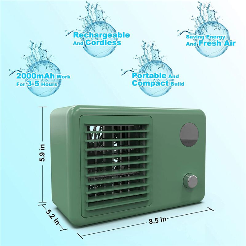 Personal Air Cooler Fan, 2000 MAh Cordless Portable Air