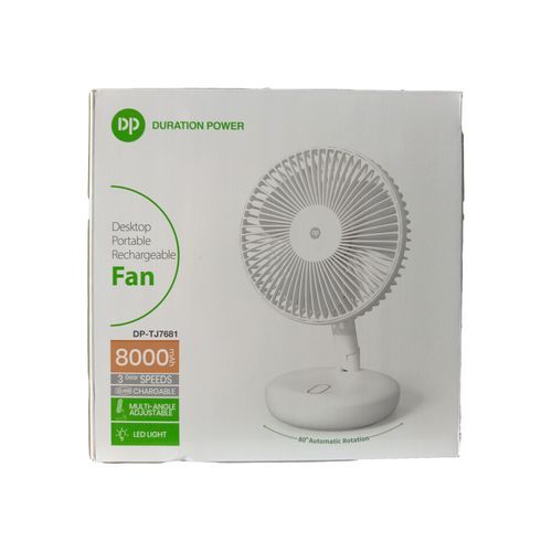 Desktop Portable Rotating Rechargeable Table Fan ( 8000mAh)