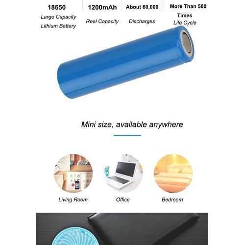 4 Inch Portable Handheld Fan With USB Rechargeable - Blue
