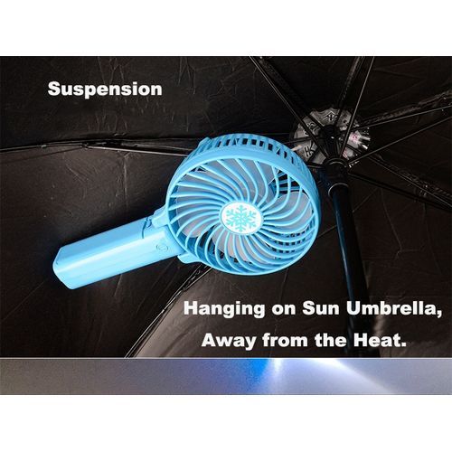 4 Inch Portable Handheld Fan With USB Rechargeable - Blue