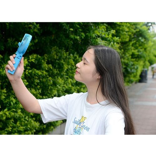 4 Inch Portable Handheld Fan With USB Rechargeable - Blue