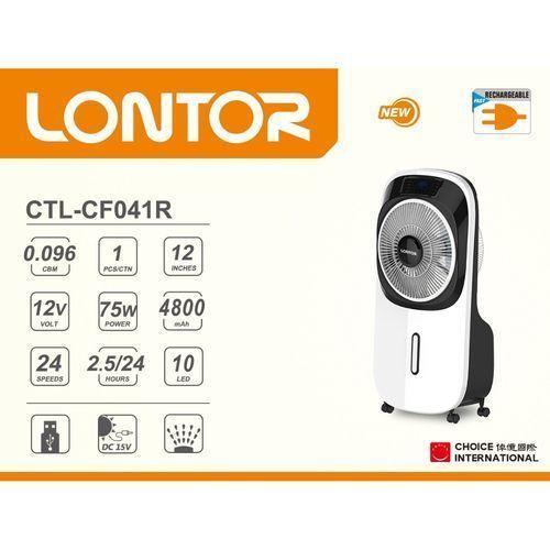 Rechargeable Mist Fan Air Cooler With 20W Solar Panel + Remote
