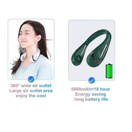 Rechargeable  USB Portable Neck Fan Foldable Bladeless Fan