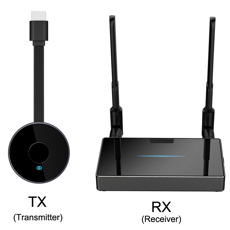 50M Wireless Transmission Transmitter Receiver HDMI Extender Screen Share Mirror Switch Phone Laptop PC To TV Monitor Multi To 1 A Set Of TX RX