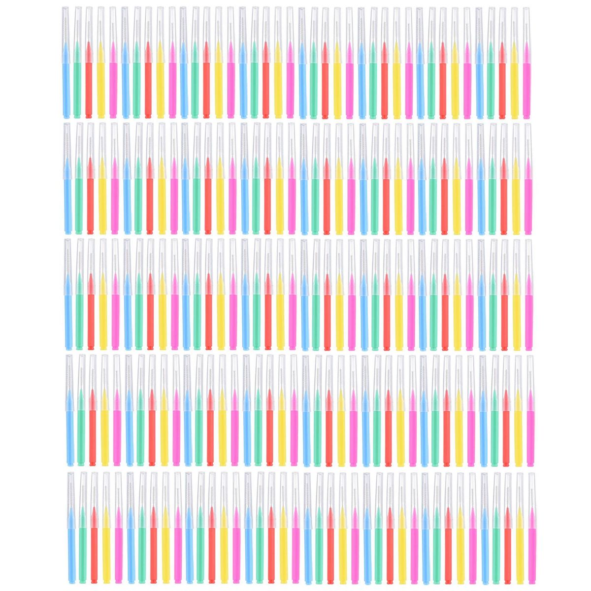 100 Pieces Interdental Brushes Dental Floss Toothpick Orthodontic Braces Brush Tooth Cleaning Tool Oral Care