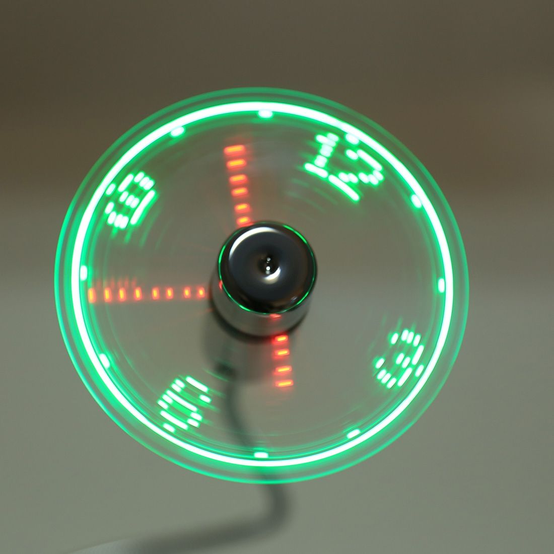 Mini Durable USB Clock Time Display Flexible LED Light Fan
