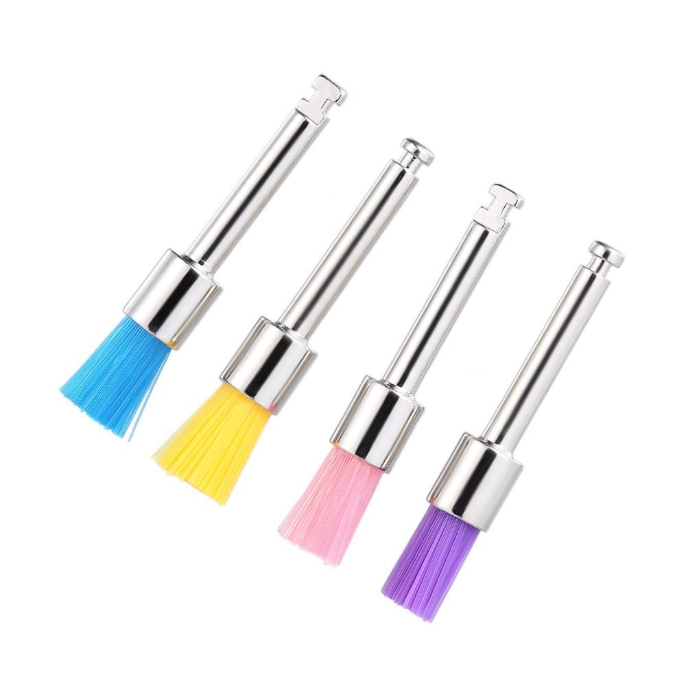 100Pcs/Box Dental Nylon Polishing Brush Latch Flat Prophy Cup Brush Polisher Colorful Dental Lab Tool