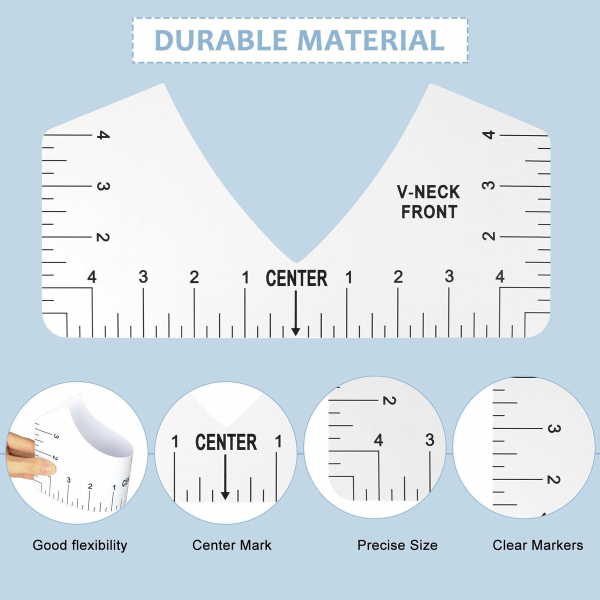 9pcs/set T-shirt Guide Ruler PVC T-Shirt Alignment Ruler