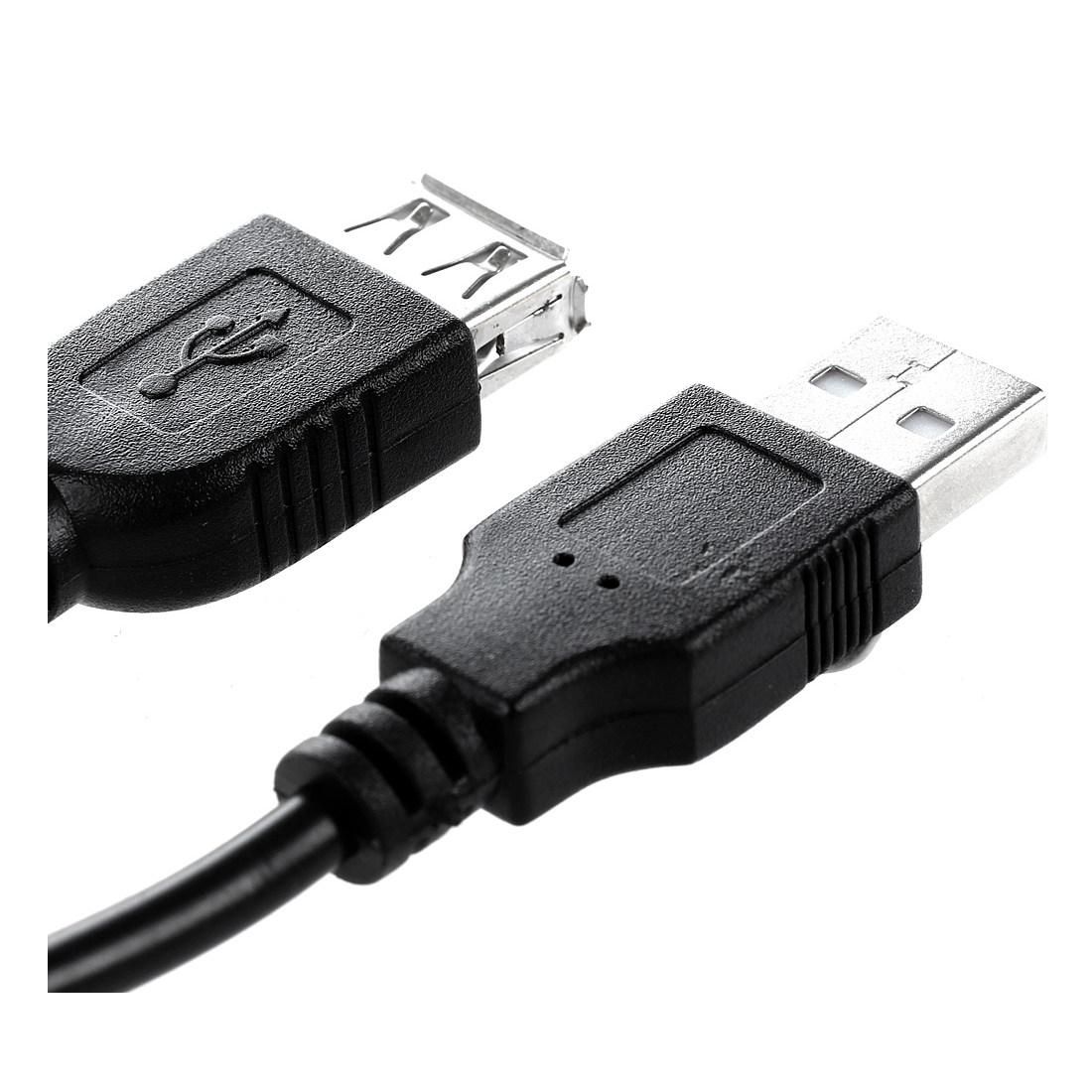 Black 0.6m USB Male to A Female Extender Data Adapter