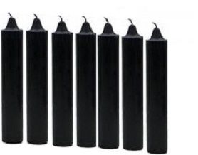 7 Pcs BLACK COLOURED CANDLE