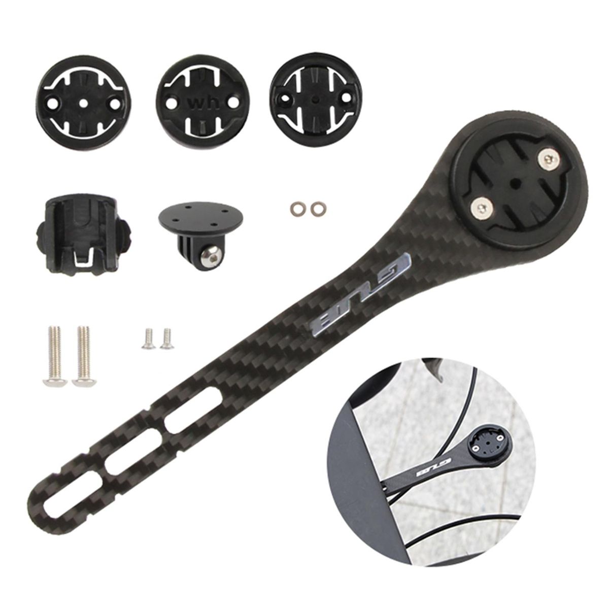 Road Bike Computer Holder Lightweight Carbon Fiber Bicycle Speedometer Mount Holder for Garmin/Bryton/Wahoo/Cateye