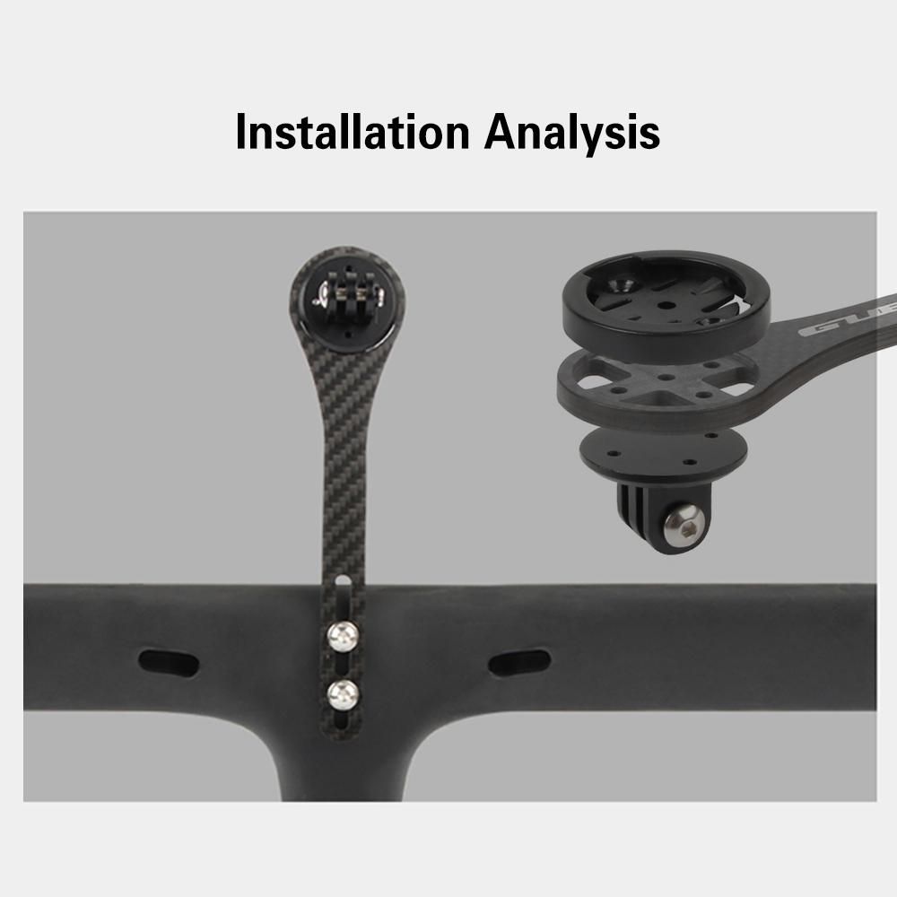 Road Bike Computer Holder Lightweight Carbon Fiber Bicycle Speedometer Mount Holder for Garmin/Bryton/Wahoo/Cateye