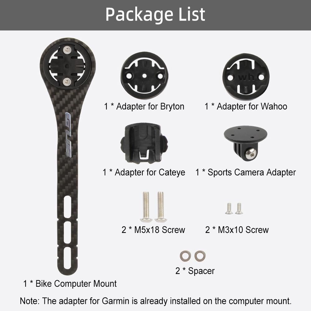 Road Bike Computer Holder Lightweight Carbon Fiber Bicycle Speedometer Mount Holder for Garmin/Bryton/Wahoo/Cateye