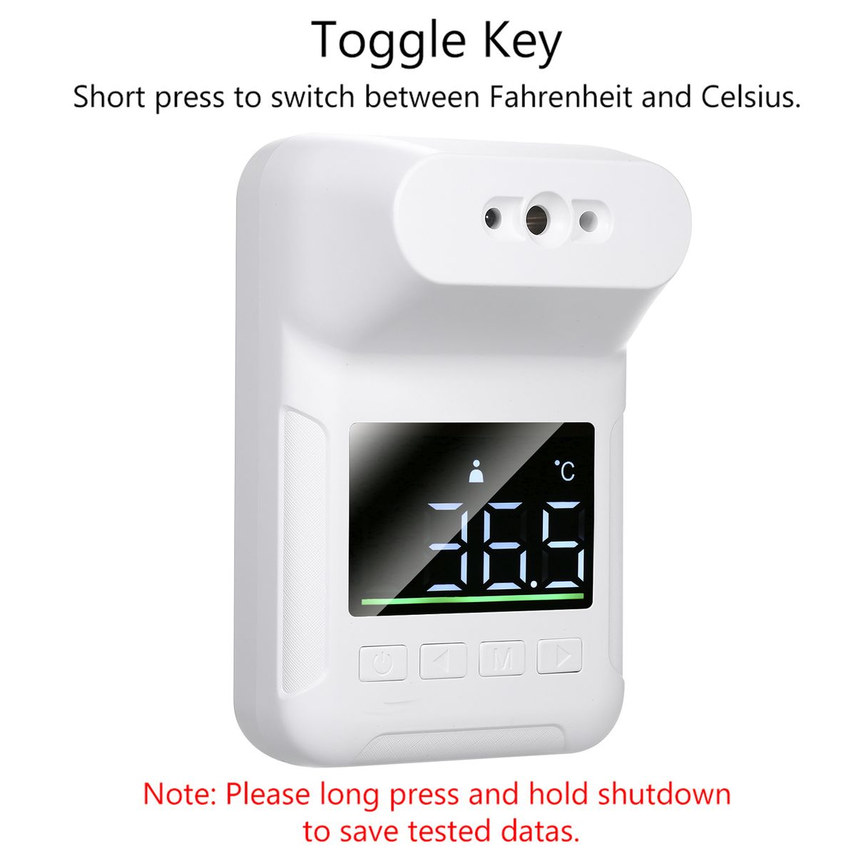 Wall Mounted Non-contact IR Thermometer With Multi-Language