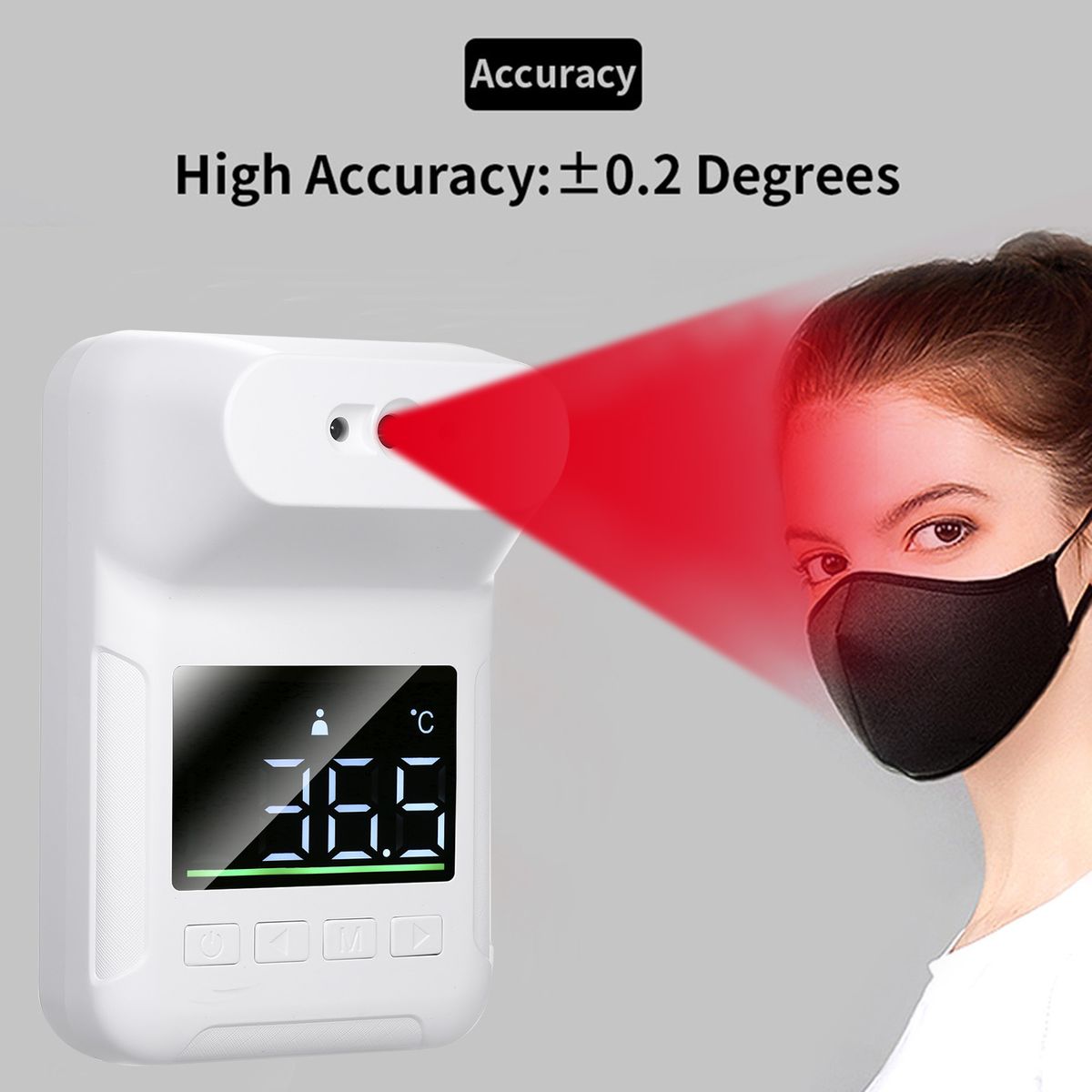 Wall Mounted Non-contact IR Thermometer With Multi-Language