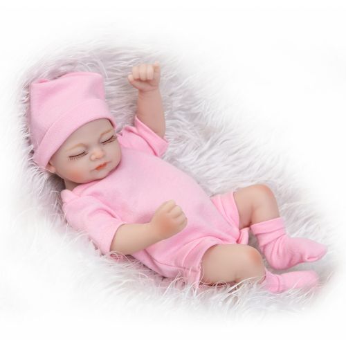 Reborn Baby Doll Girl Baby Bath Toy Full Silicone Body Eyes