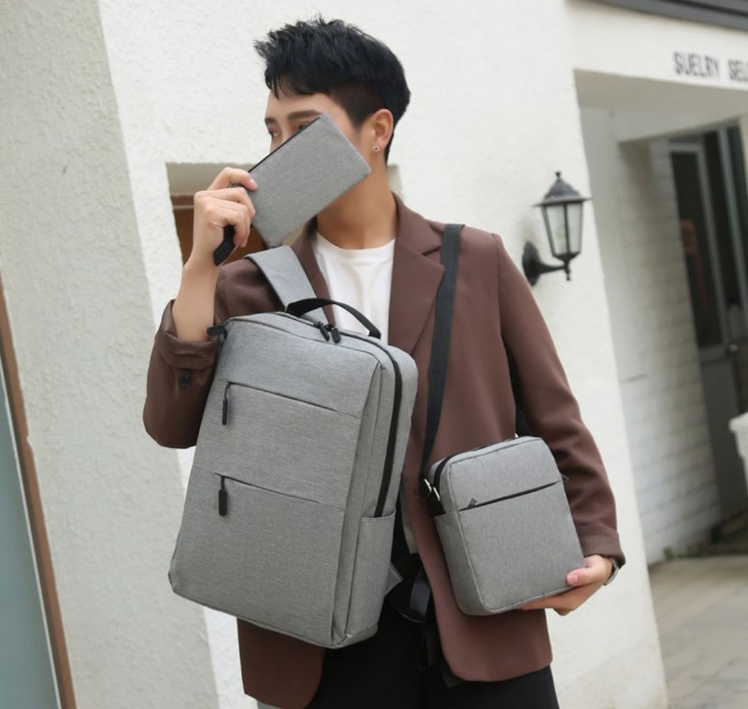 High Quality USB Charging 3pcs Laptop Bag
