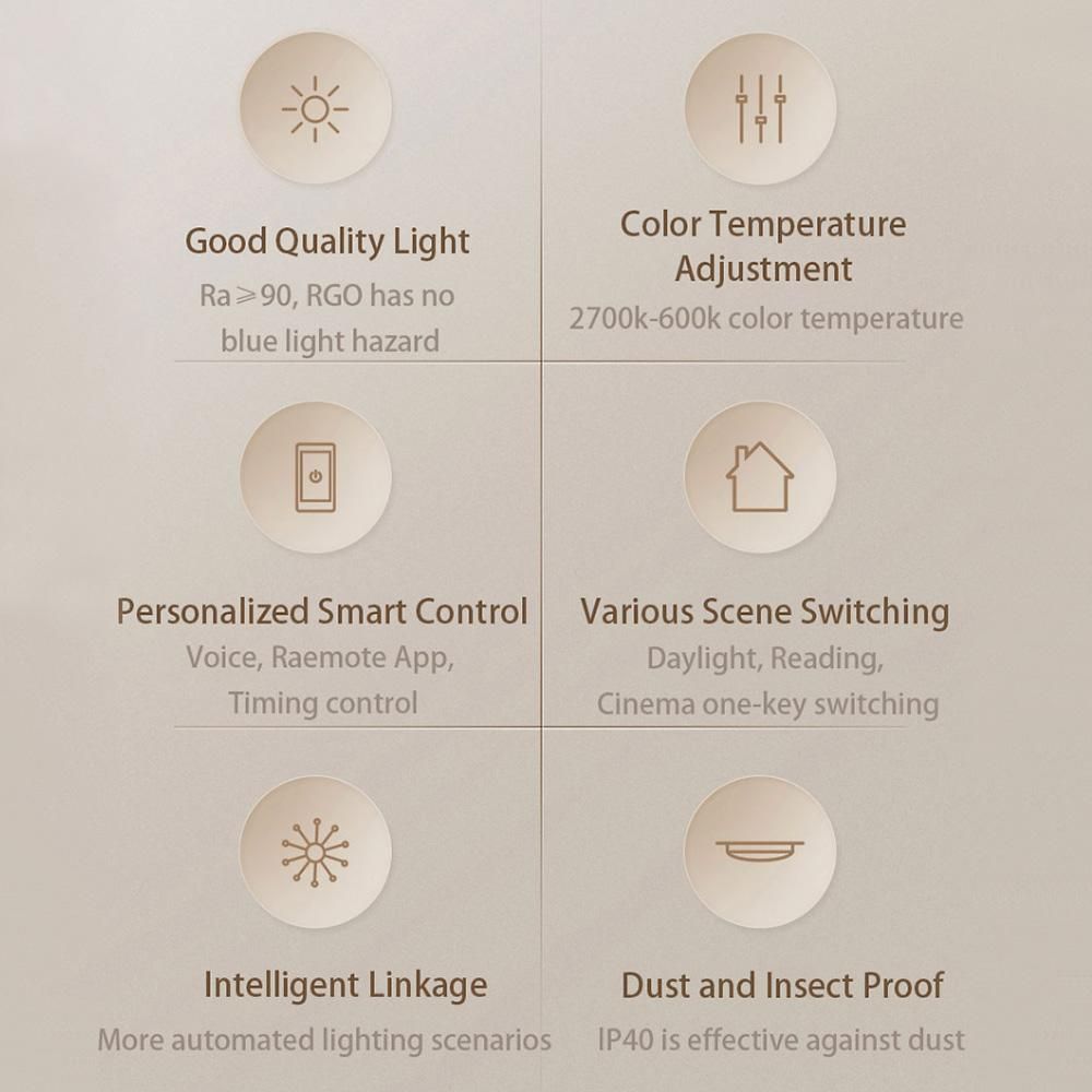 Aqara Smart Ceiling Light L1 Adjustable Color Temperature Intelligent Linkage Color Temperature Bedroom Led Lamp