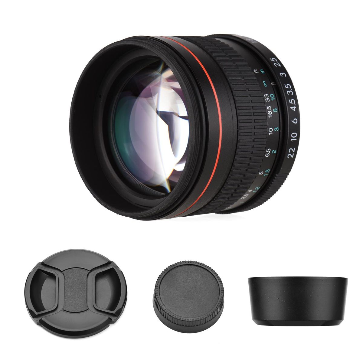 Andoer 85mm F1.8 Large Aperture Medium Telephoto Full Frame Portrait Camera Lens Manual Focus 7 Groups 10 Elements EF Mount for Scenery Architecture Product Sport Photography Portrait Wedding Photo Shooting Replacement for Ca