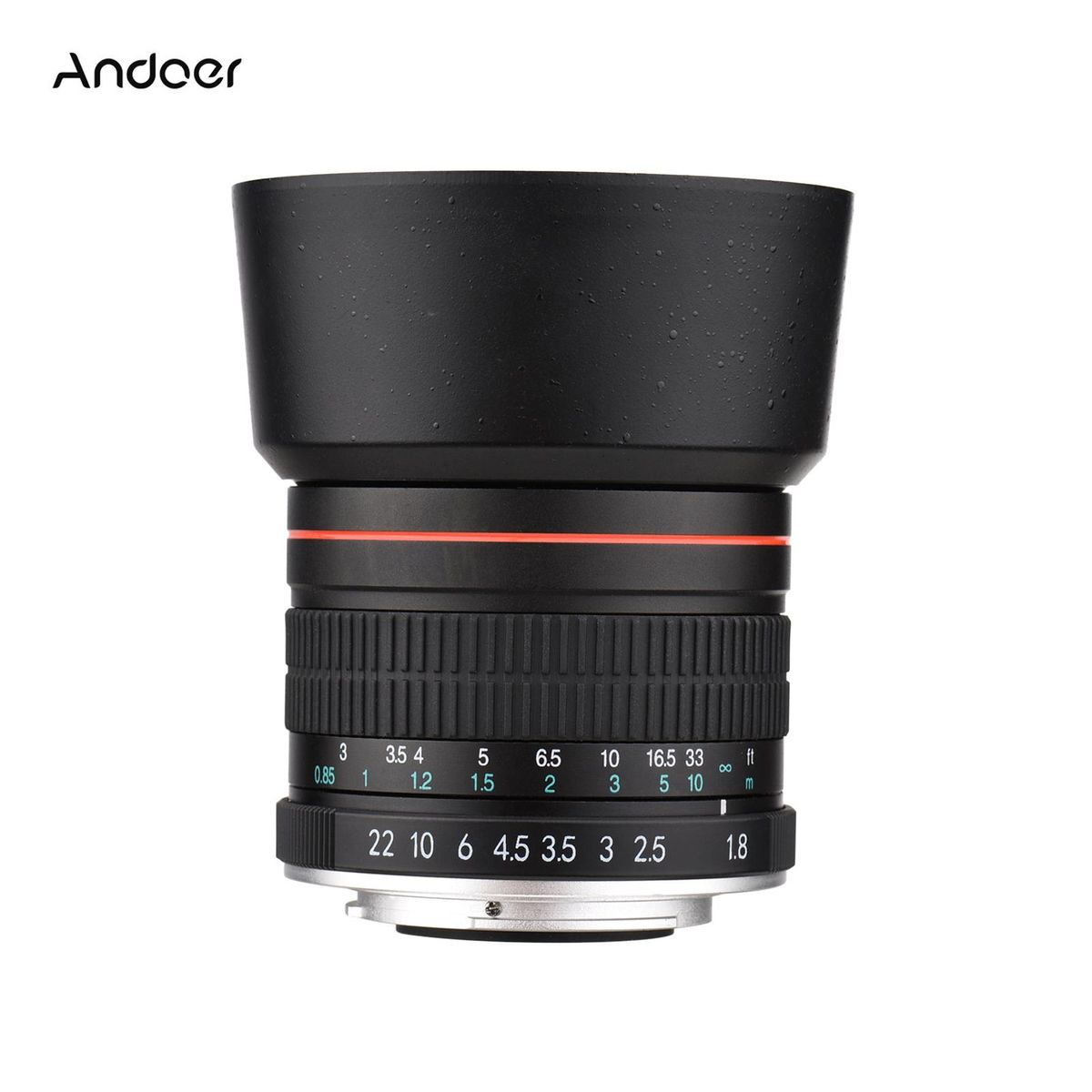 Andoer 85mm F1.8 Large Aperture Medium Telephoto Full Frame Portrait Camera Lens Manual Focus 7 Groups 10 Elements EF Mount for Scenery Architecture Product Sport Photography Portrait Wedding Photo Shooting Replacement for Ca