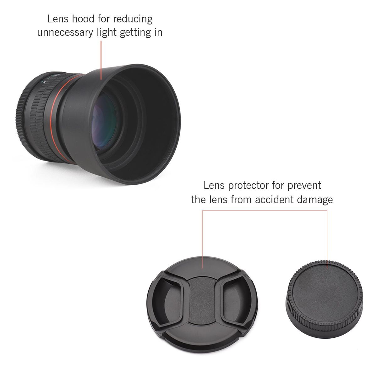 Andoer 85mm F1.8 Large Aperture Medium Telephoto Full Frame Portrait Camera Lens Manual Focus 7 Groups 10 Elements EF Mount for Scenery Architecture Product Sport Photography Portrait Wedding Photo Shooting Replacement for Ca