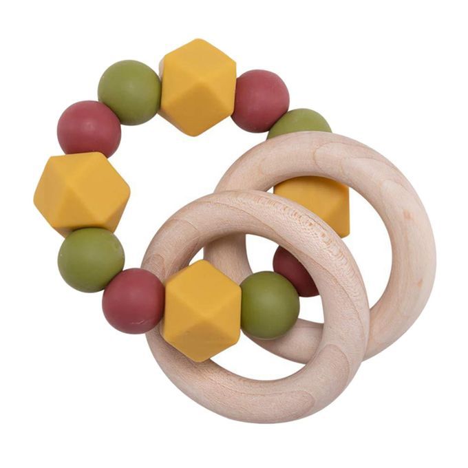 Organic Teether Bracelet Chewable Toys Teether Toy For Green Red