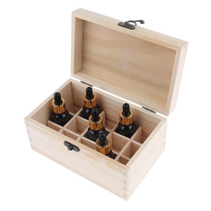 Wooden Essential Oils Storage Box Display Carry Case Holder With